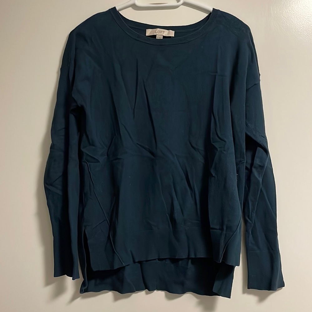 Loft Teal Knit Sweater